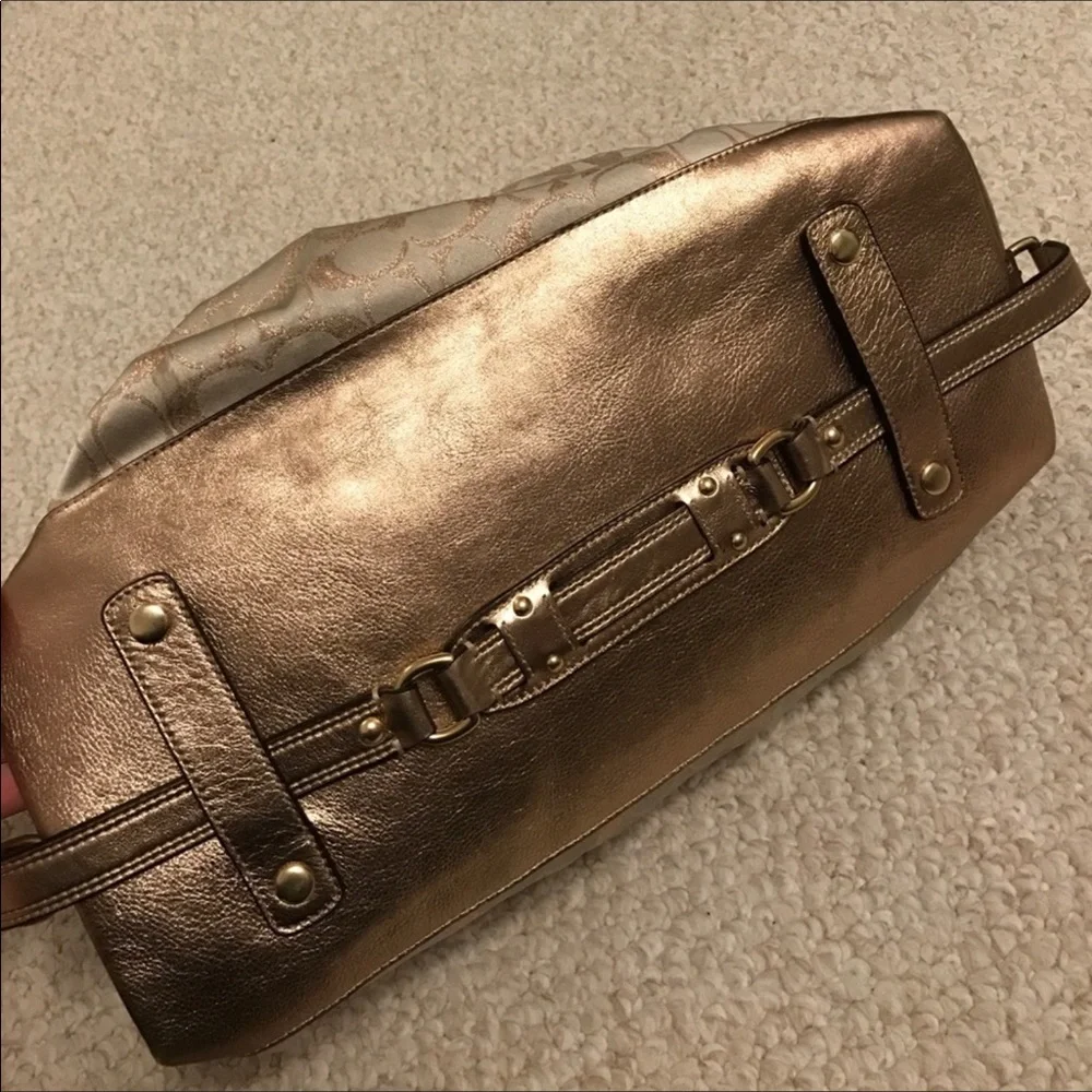 Beautiful Gold Coach Satchel Bag